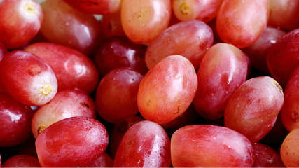 Close-up of Red Grapes Fruit