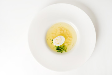 broth with egg