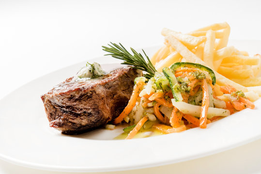 steak with french fries