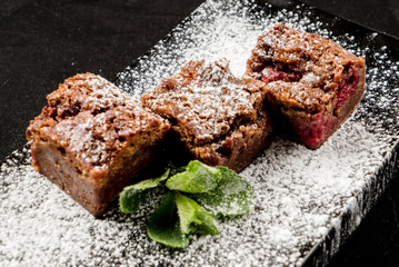 Fototapeta premium brownie with cherry