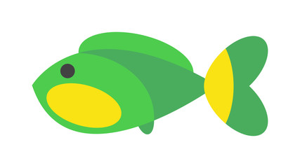 Decorative Fish flat icon vector isolated on white background.
