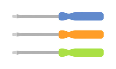 Screwdriver tools icons vector illustration flat style isolated on white