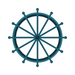 Yacht or sheep wheel rudder flat style vector illustration isolated on white background © Vectorvstocker