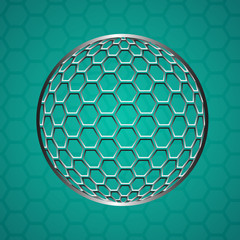 Abstract globe from hexagons. Vector illustration. Eps 10