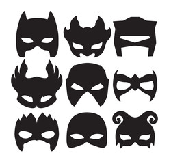Super hero masks for face character in black. Silhouette mask on white  © Maksim Kostenko