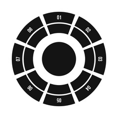 Round chart icon, flat style