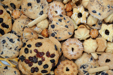Mixed cookies background
