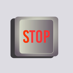 кнопка стоп на сером фоне