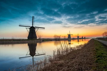 Foto auf Acrylglas Mühlen Kinderdijk in Holland