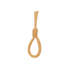 Hangman noose icon, cartoon style 