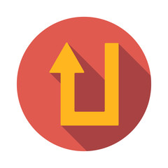 U turn icon, flat style