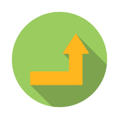 Arrow right-up icon, flat style