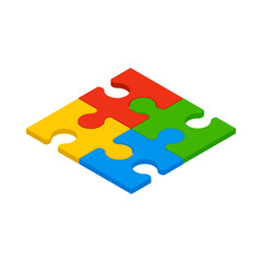 Puzzle icon, isometric 3d style