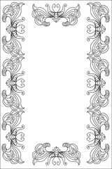 Decorative floral frame template