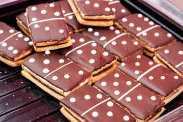 Cake dominoes in the range of several pieces