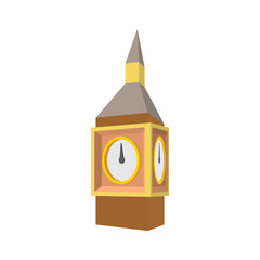 Big Ben in Westminster, London icon, cartoon style