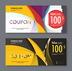 Gift coupon voucher template. vector illustration.