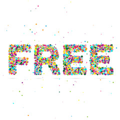 free word consisting of colored particles