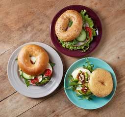 Fresh bagel sandwich