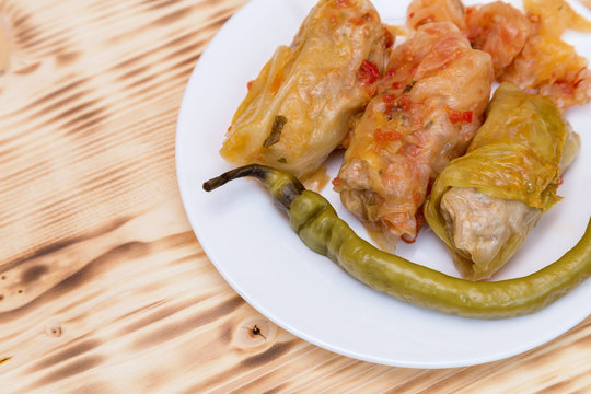 Sarmale - romanian traditional food. Stuffed cabbage leaves with pork