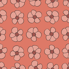 Seamless Abstract Flower Background Pattern. 