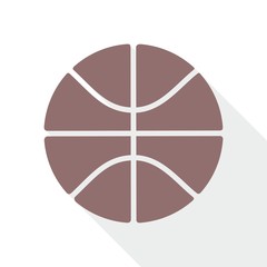 Basketball icon with long shadow