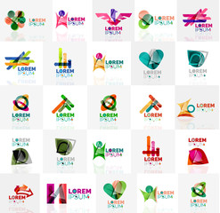 Collection of colorful abstract origami logos