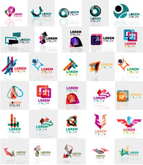 Collection of colorful abstract origami logos