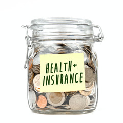 Savings money box coins stack thai baht with word 