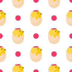 Seamless vector pattern with chiken.
