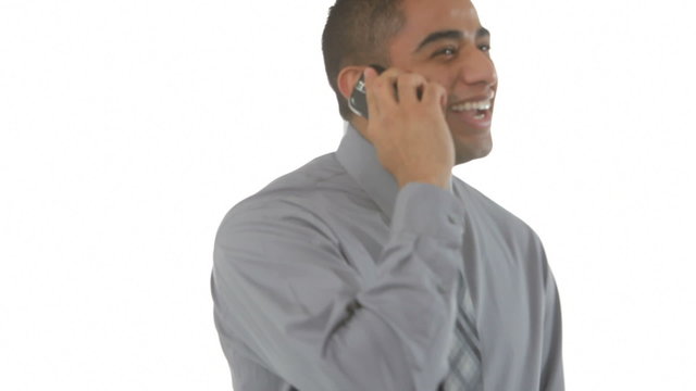 Businessman talking on cellphone