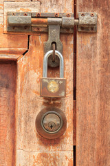 Padlock on gate