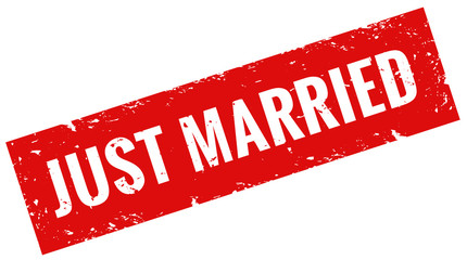 Just married Stempel rot grunge