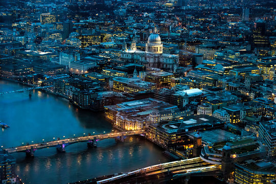 London Night. Includes River Thames, London Bridge, St Paul's Cathedral