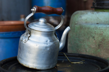 metal teapot in the Casablanca market