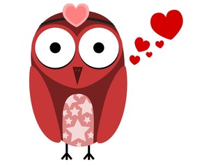 Cartoon owls in love. EPS 10.