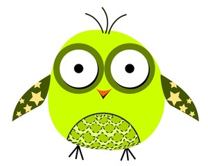 Cartoon cheerful owls. EPS 10.