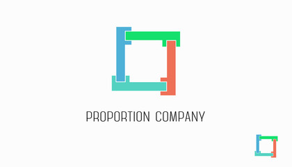 Vector square logo company. Sample logo design. Geometric creative logo.