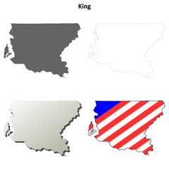 King County, Washington outline map set