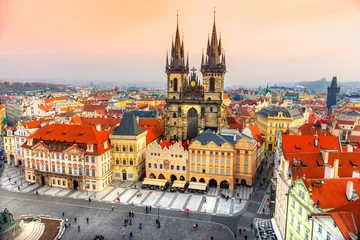 Fensteraufkleber Prag, Teynkirche und Altstädter Ring © Luciano Mortula-LGM