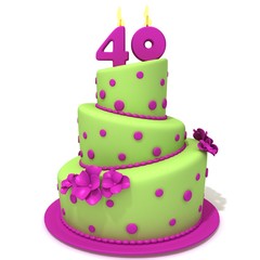 Birthday cake with number forty