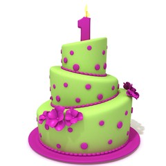 Birthday cake with number one