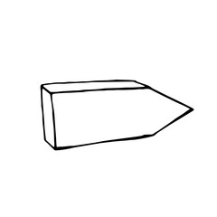 Hand drawn arrow, vector doodle design element, signpost