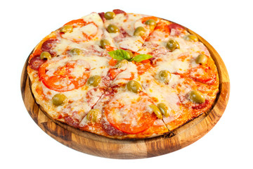 Delicious pizza with mushroom
