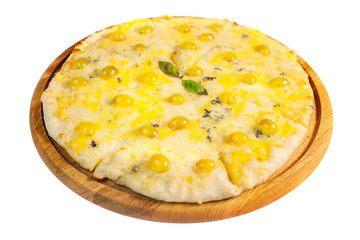 Delicious pizza with four cheese