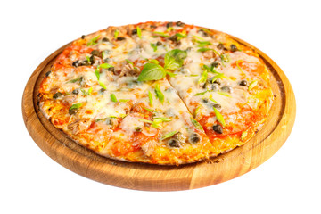 Delicious pizza with tuna