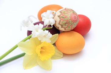 easter eggs isolated on white