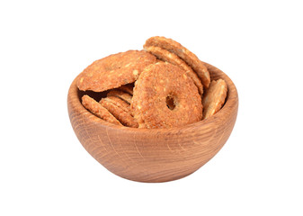 Cookie in wooden bowl