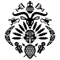 African Abstract Tribal Illustration