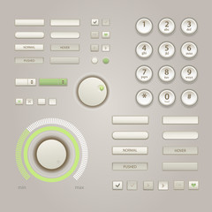 User interface elements: Buttons, Switchers, On, Off, Player, Au